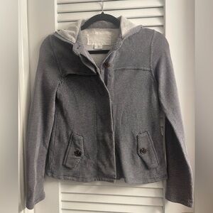 Cooperative Size Small Button Down Light Weight Hoodie - Black & White